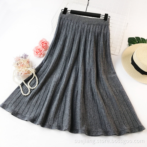 Women Knitted Strip Skirt Women Causal Dress